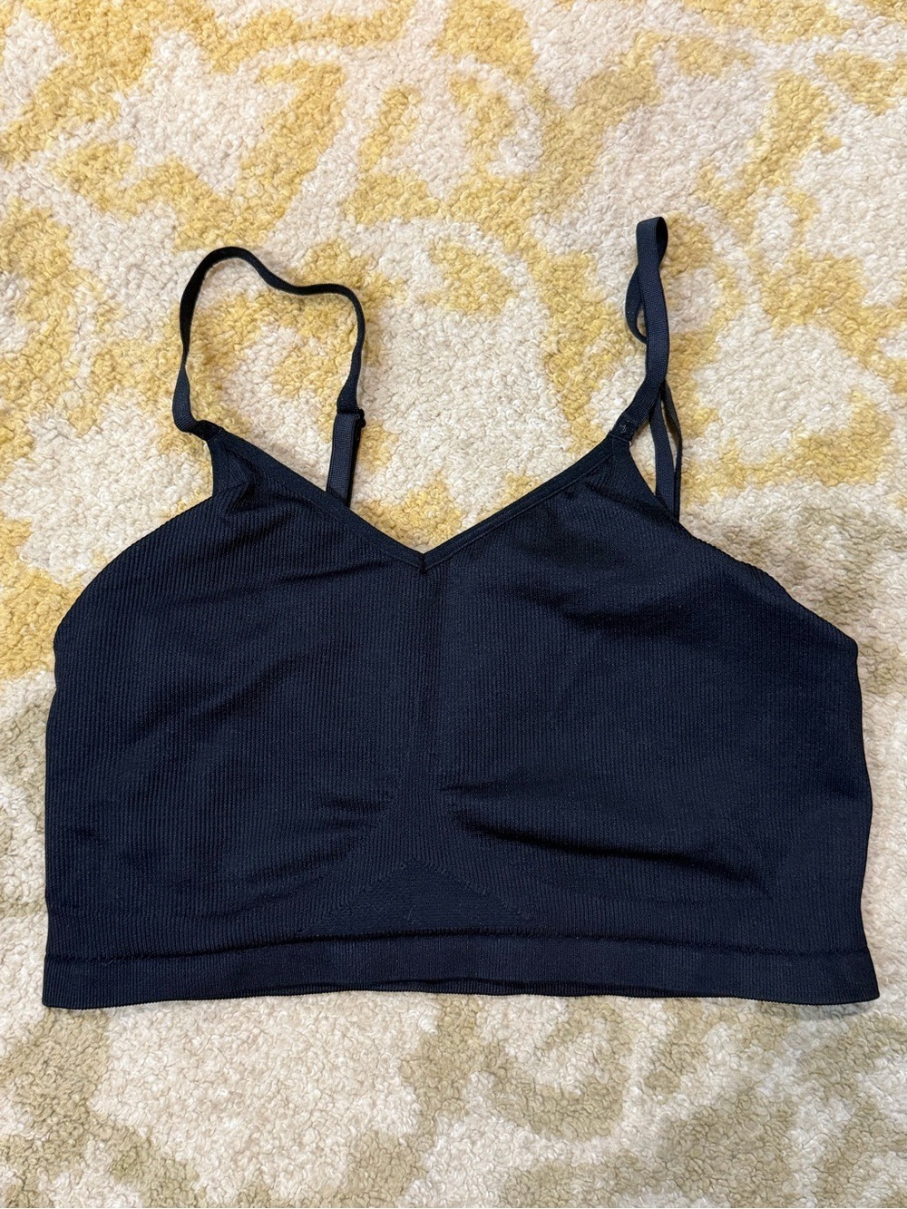 Amazon Essentials Black Ribbed Bralette